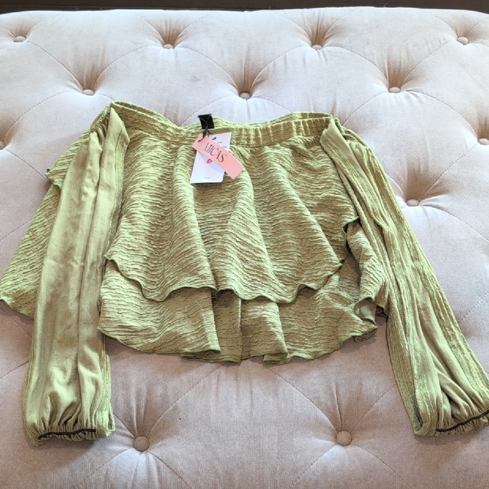 Green Off-Shoulder Women's Skirt